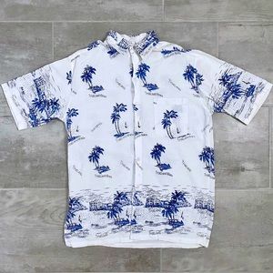 White and Blue Thailand Button Down Shirt